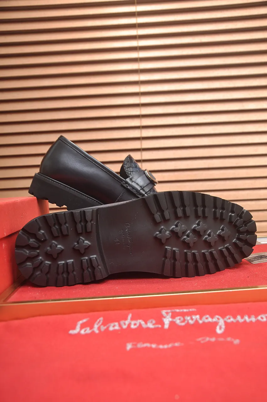 Men's Men's Shoes💰560💶[[HERMES]] (High-end Niuli) New 🍀 HERMES - top version of Ferragamo's classic casual leather shoes! Made of imported original cowhide, the inner top layer is comfortable cowhide lining! Original wear-resistant rubber outsole! High quality products! Code number 38-45 (45 customized)